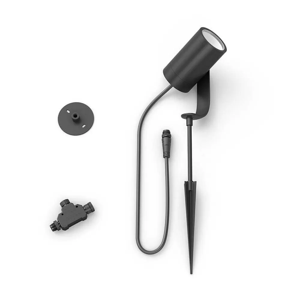 Luminaires Philips Spot, Set D'Extension Philips Hue Ambiance White & Color Waca Lily Led Noir, 1 Lumiere, Changeur De Couleurs