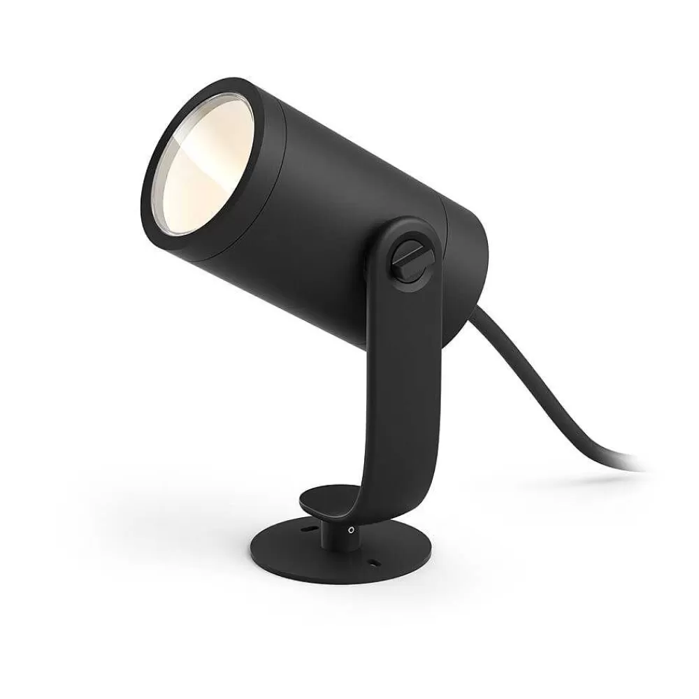 Luminaires Philips Spot, Set D'Extension Philips Hue Ambiance White & Color Waca Lily Led Noir, 1 Lumiere, Changeur De Couleurs
