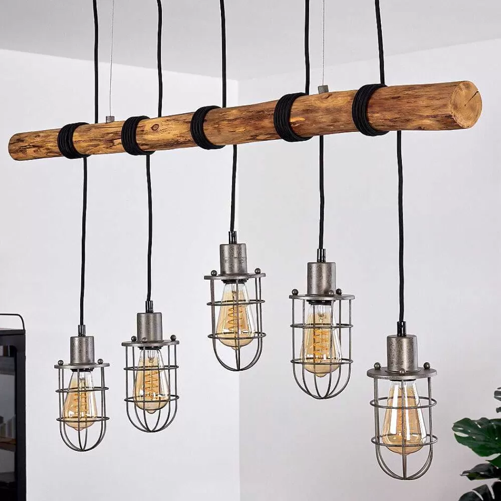 hofstein Suspension Adama Bois Fonce, Noir, 5 Lumieres