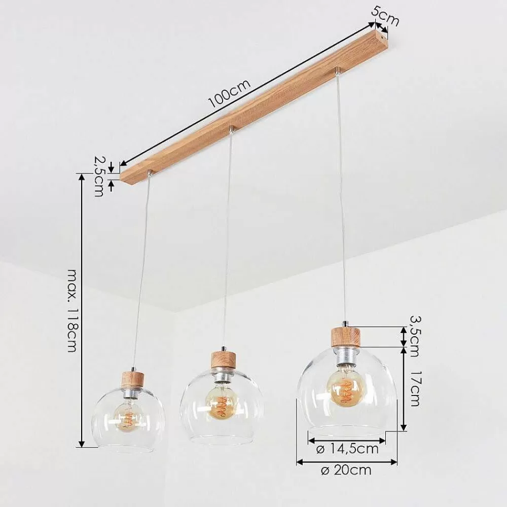 hofstein Suspension Andeer Chrome, Ecru, 3 Lumieres