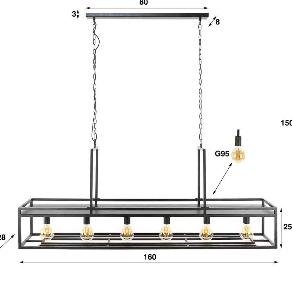 hofstein Suspension Decorate Anthracite, 6 Lumieres