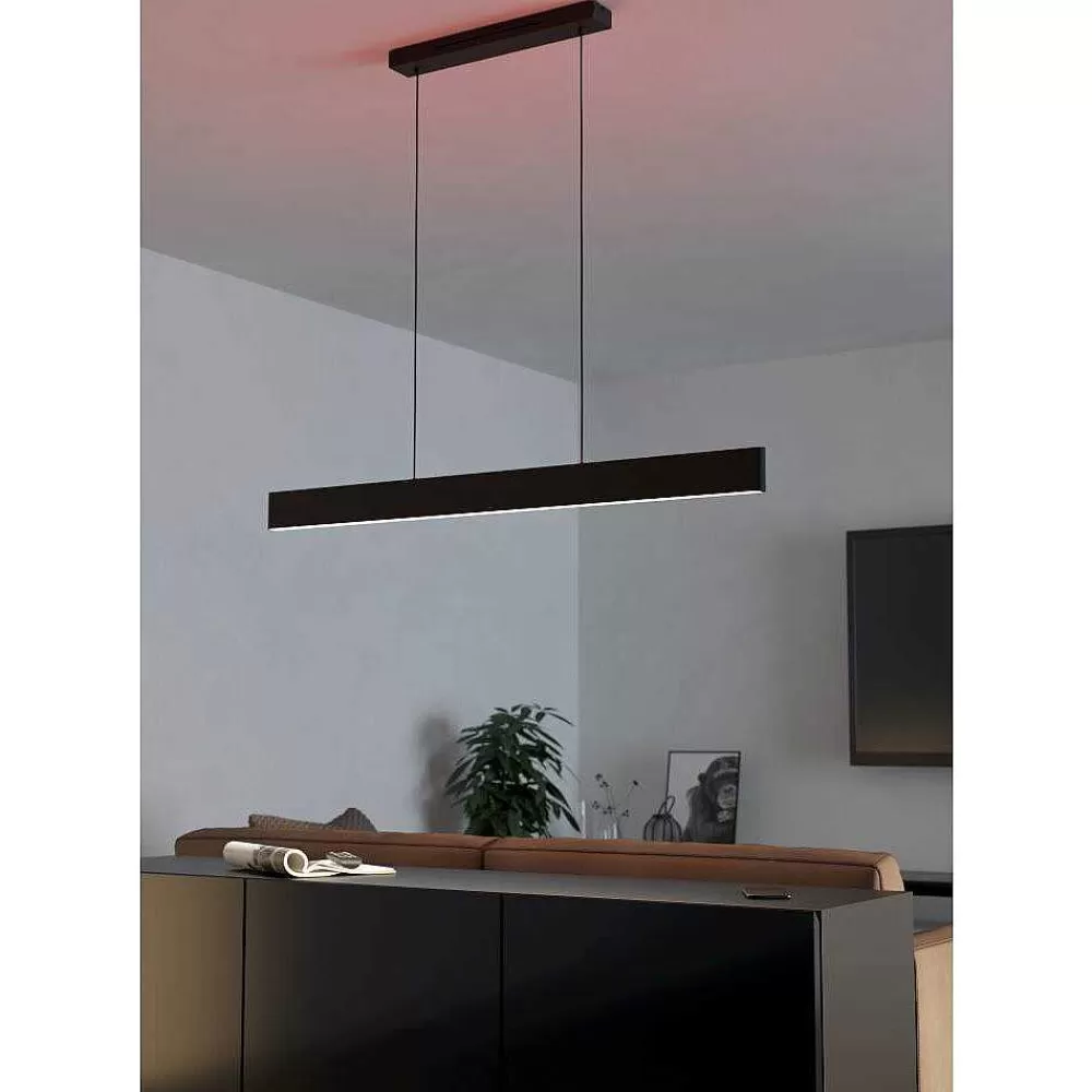 Luminaires Eglo Suspension Eglo Andreas-Z Led Noir, 2 Lumieres, Changeur De Couleurs