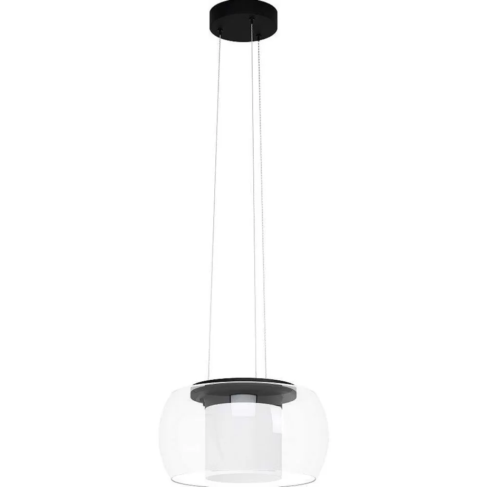 Luminaires Eglo Suspension Eglo Briaglia Led Noir, 1 Lumiere, Changeur De Couleurs