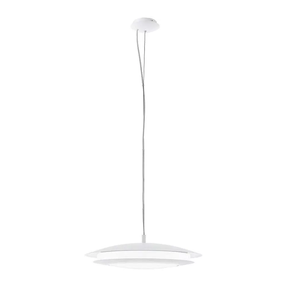 Luminaires Eglo Suspension Eglo Connect Moneva-C Led Blanc, 1 Lumiere, Changeur De Couleurs