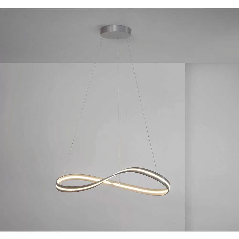 Luminaires Escale Suspension Escale Infinity Led Nickel Mat, 1 Lumiere