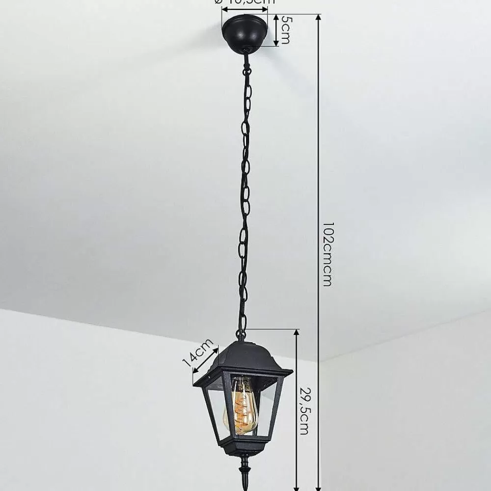 hofstein Suspension Exterieur Naofe Noir, 1 Lumiere