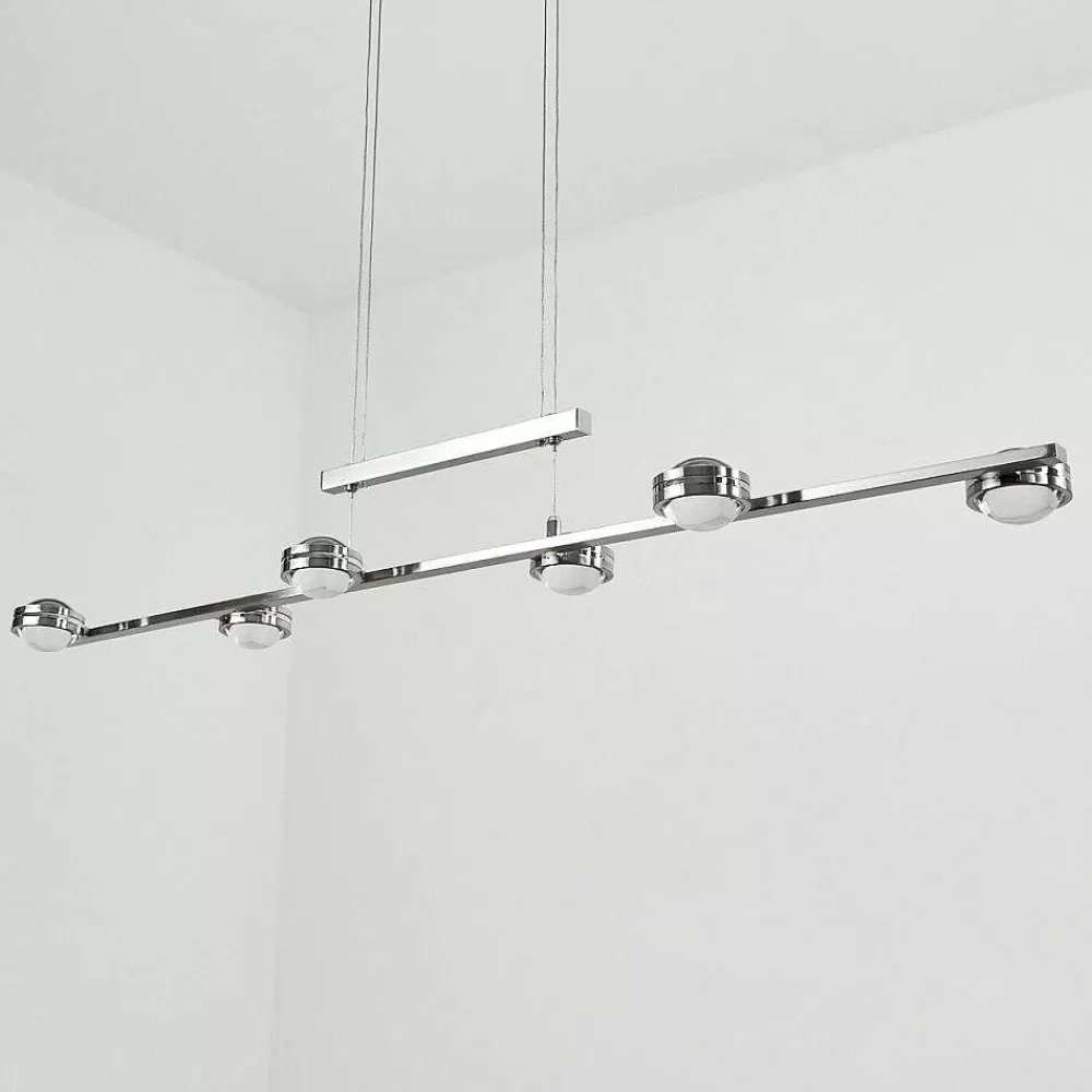 hofstein Suspension Fernandaires Led Nickel Mat, 12 Lumieres