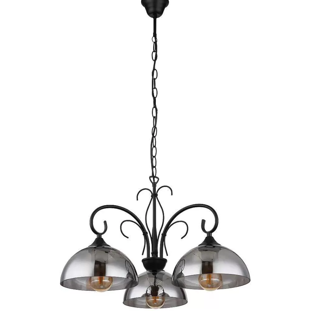 Luminaires Globo Lighting Suspension Globo Cottage Noir, 3 Lumieres