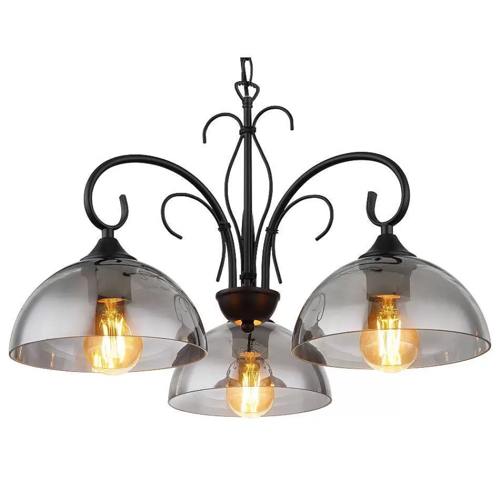Luminaires Globo Lighting Suspension Globo Cottage Noir, 3 Lumieres