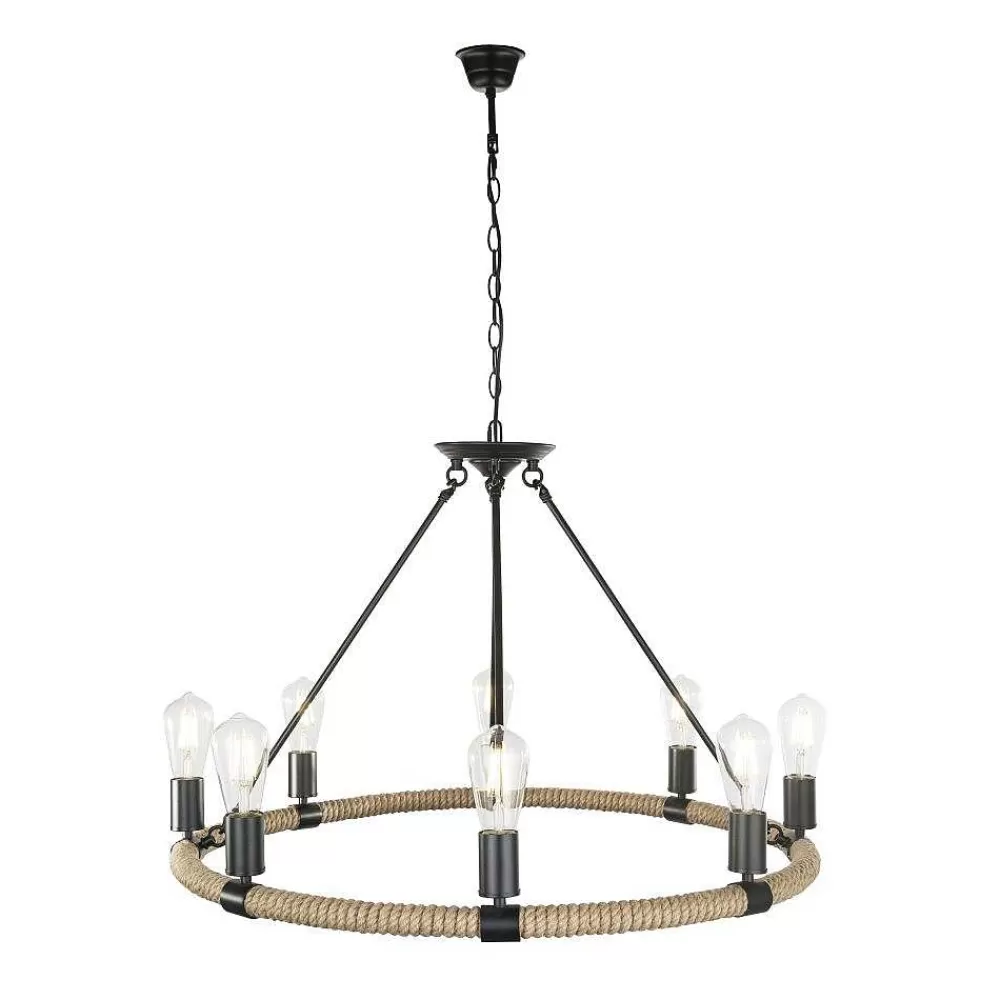 Luminaires Globo Lighting Suspension Globo Ulleu Noir, 8 Lumieres