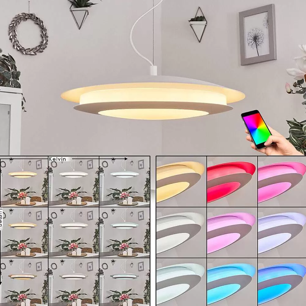 hofstein Suspension Ittingen Led Blanc, 1 Lumiere, Changeur De Couleurs