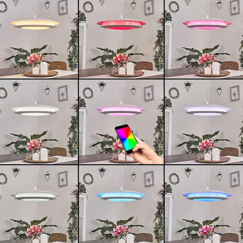 hofstein Suspension Ittingen Led Blanc, 1 Lumiere, Changeur De Couleurs