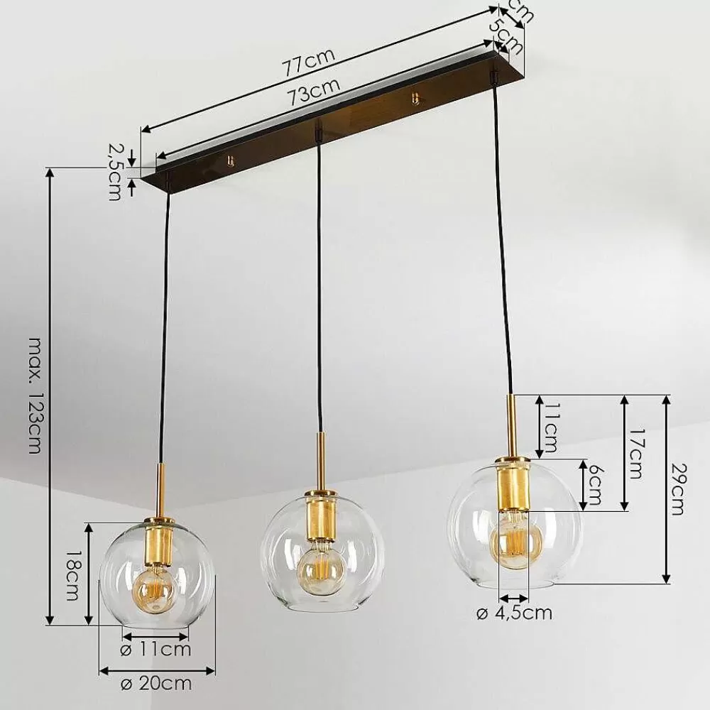 hofstein Suspension Karo Laiton, Noir, 3 Lumieres