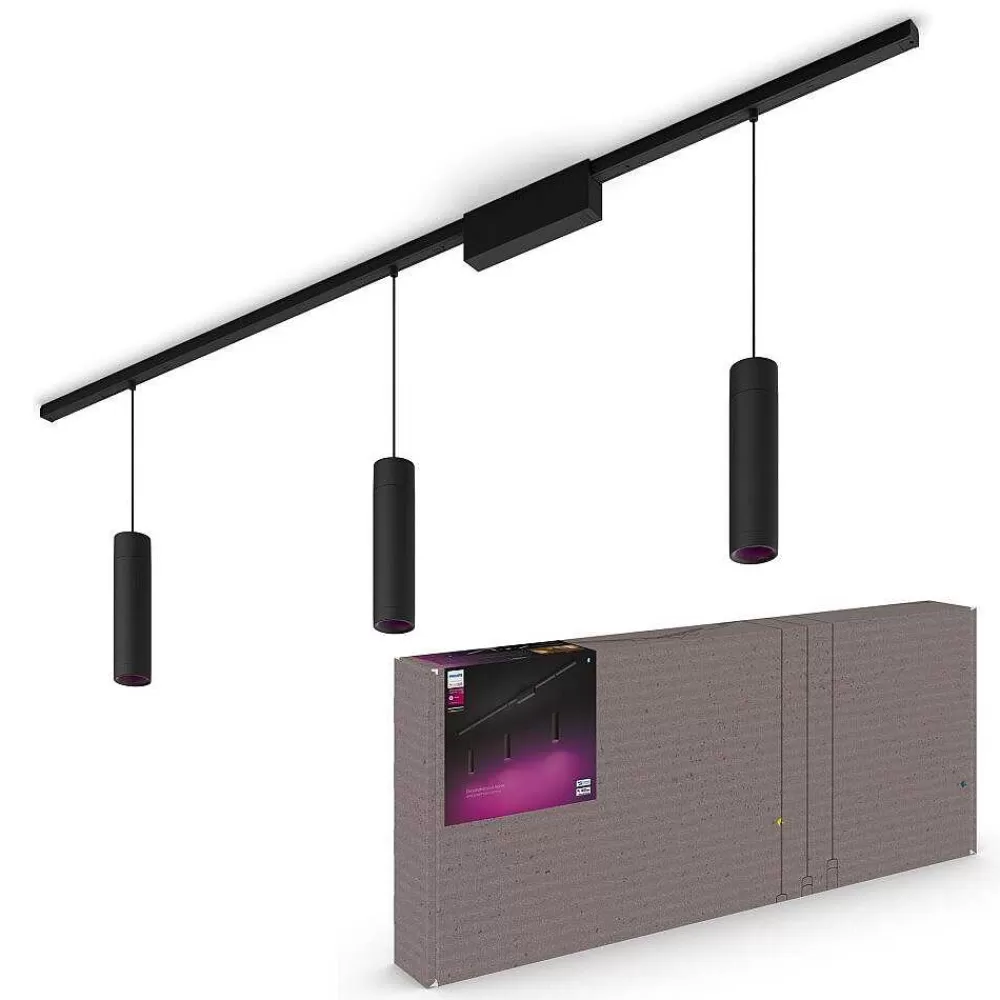 Luminaires Philips Suspension Kit De Base X 3 Philips Hue Perifo Led Noir, 3 Lumieres, Changeur De Couleurs