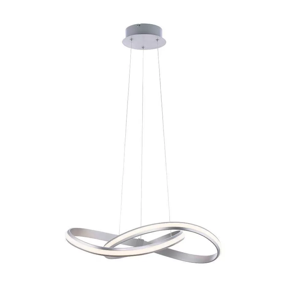 Luminaires Leuchten Direkt Suspension Leuchten-Direkt Ls-Melinda Led Acier Inoxydable, 1 Lumiere, Telecommandes, Changeur De Couleurs