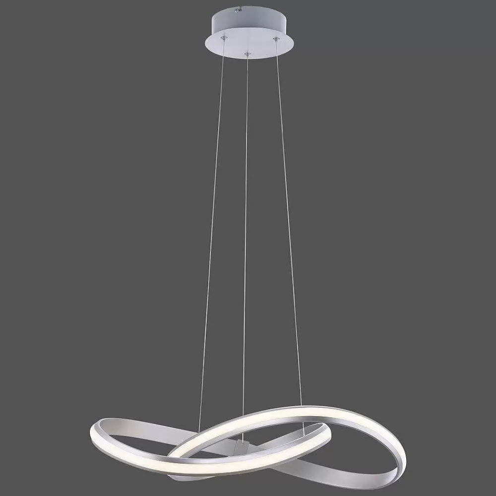 Luminaires Leuchten Direkt Suspension Leuchten-Direkt Ls-Melinda Led Acier Inoxydable, 1 Lumiere, Telecommandes, Changeur De Couleurs