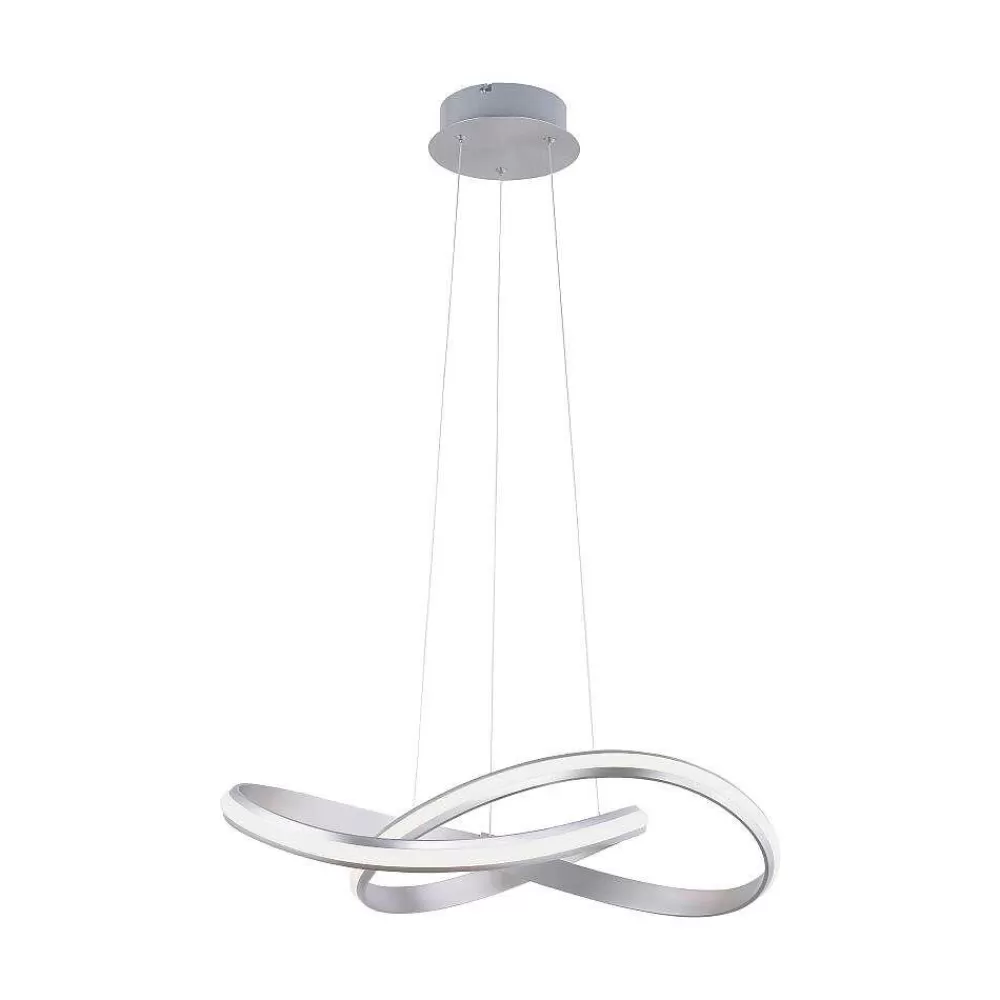 Luminaires Leuchten Direkt Suspension Leuchten-Direkt Ls-Melinda Led Acier Inoxydable, 1 Lumiere, Telecommandes, Changeur De Couleurs