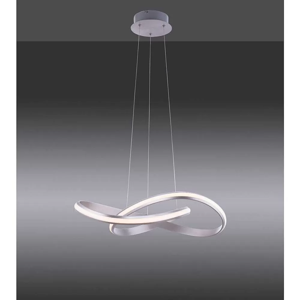 Luminaires Leuchten Direkt Suspension Leuchten-Direkt Ls-Melinda Led Acier Inoxydable, 1 Lumiere, Telecommandes, Changeur De Couleurs