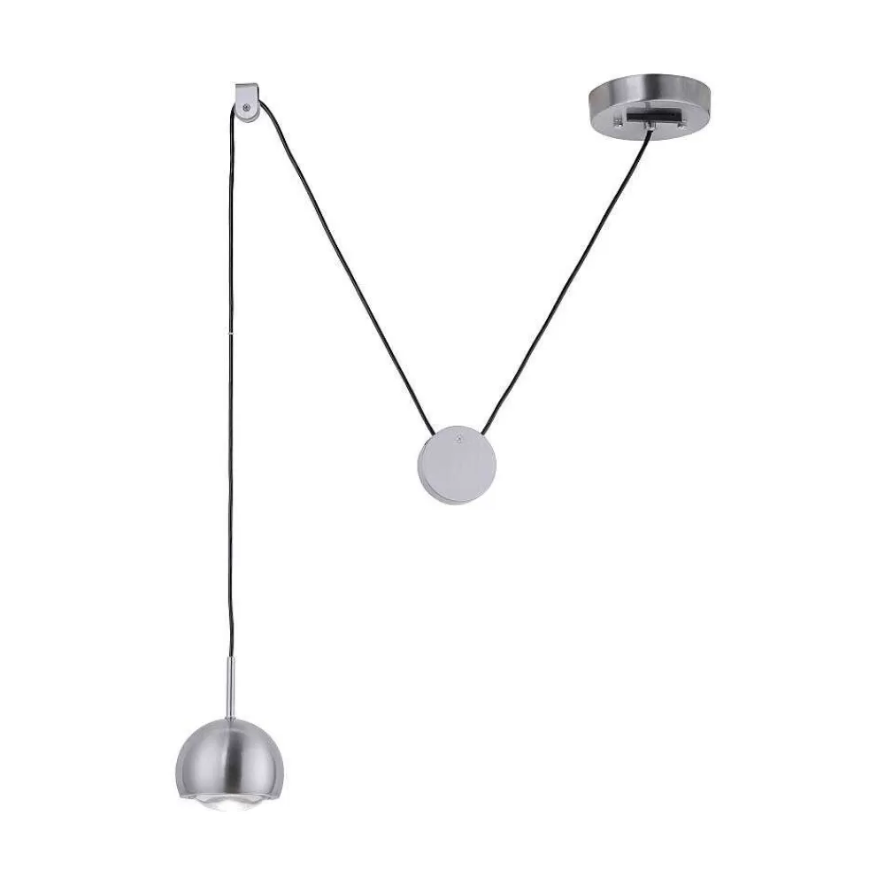Paul Neuhaus Q-Serie Suspension Paul Neuhaus Q-Adam Led Acier Inoxydable, 1 Lumiere, Telecommandes, Changeur De Couleurs