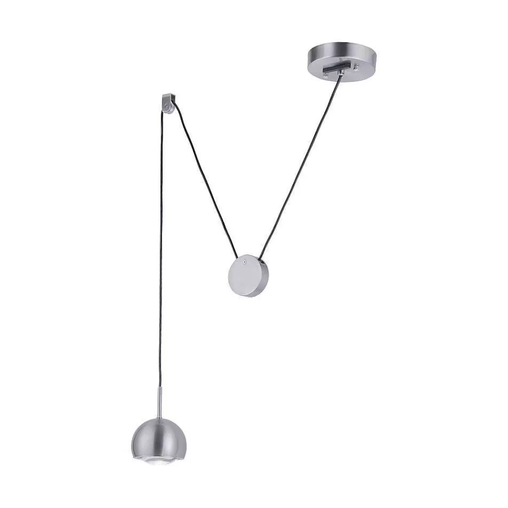 Paul Neuhaus Q-Serie Suspension Paul Neuhaus Q-Adam Led Acier Inoxydable, 1 Lumiere, Telecommandes, Changeur De Couleurs