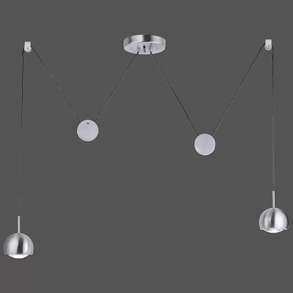 Paul Neuhaus Q-Serie Suspension Paul Neuhaus Q-Adam Led Acier Inoxydable, 2 Lumieres, Telecommandes, Changeur De Couleurs
