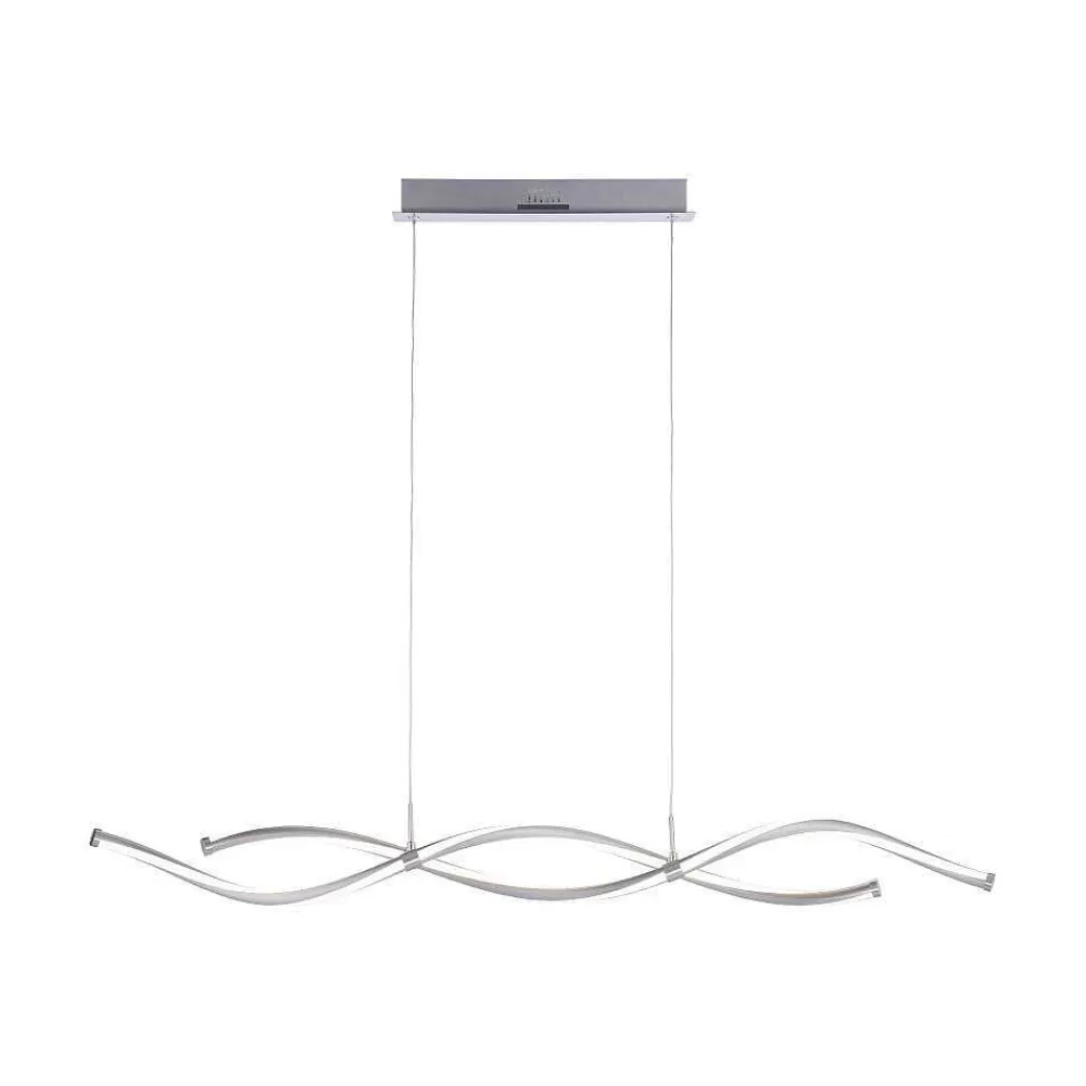 Paul Neuhaus Q-Serie Suspension Paul Neuhaus Q-Malina Led Nickel Mat, 2 Lumieres, Telecommandes