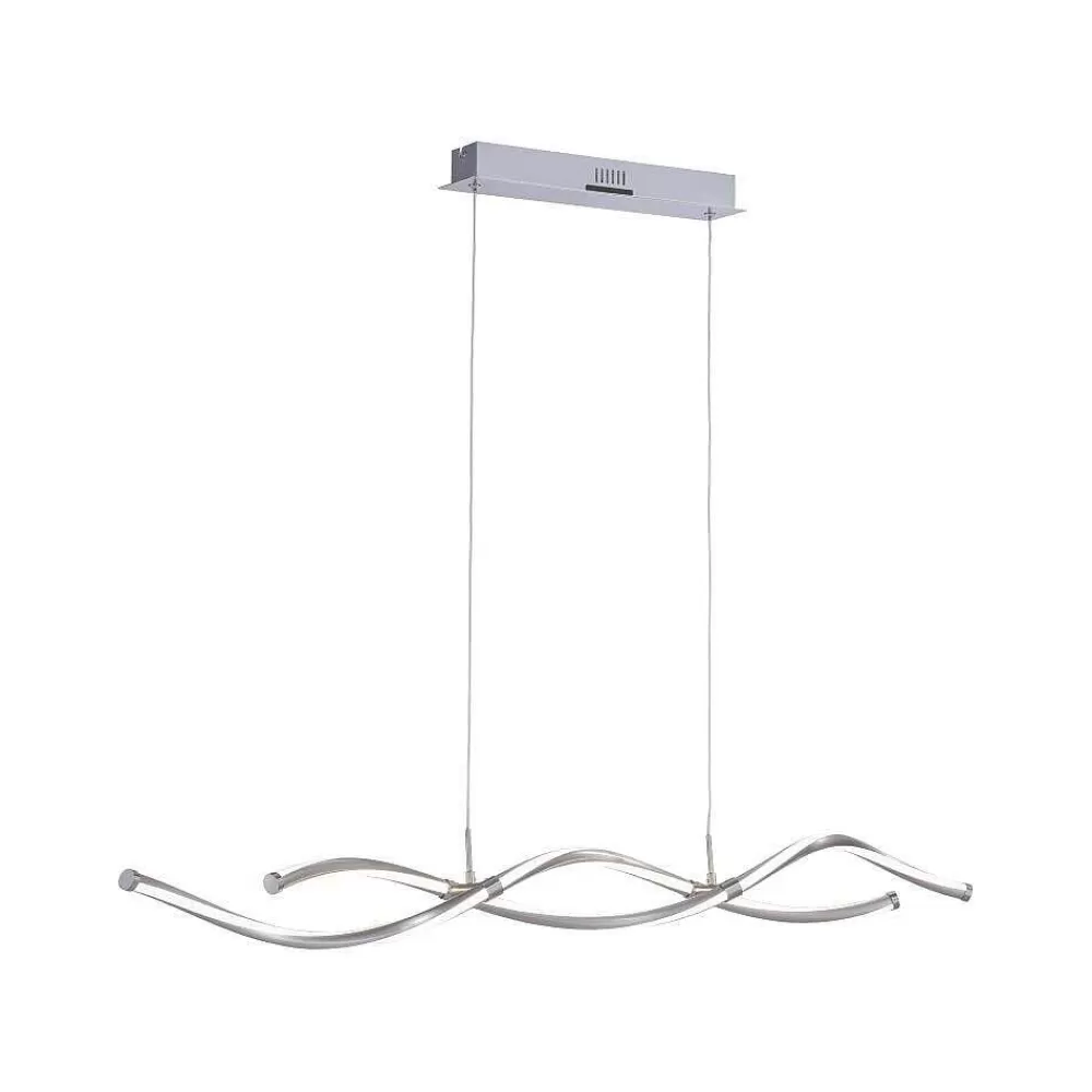 Paul Neuhaus Q-Serie Suspension Paul Neuhaus Q-Malina Led Nickel Mat, 2 Lumieres, Telecommandes