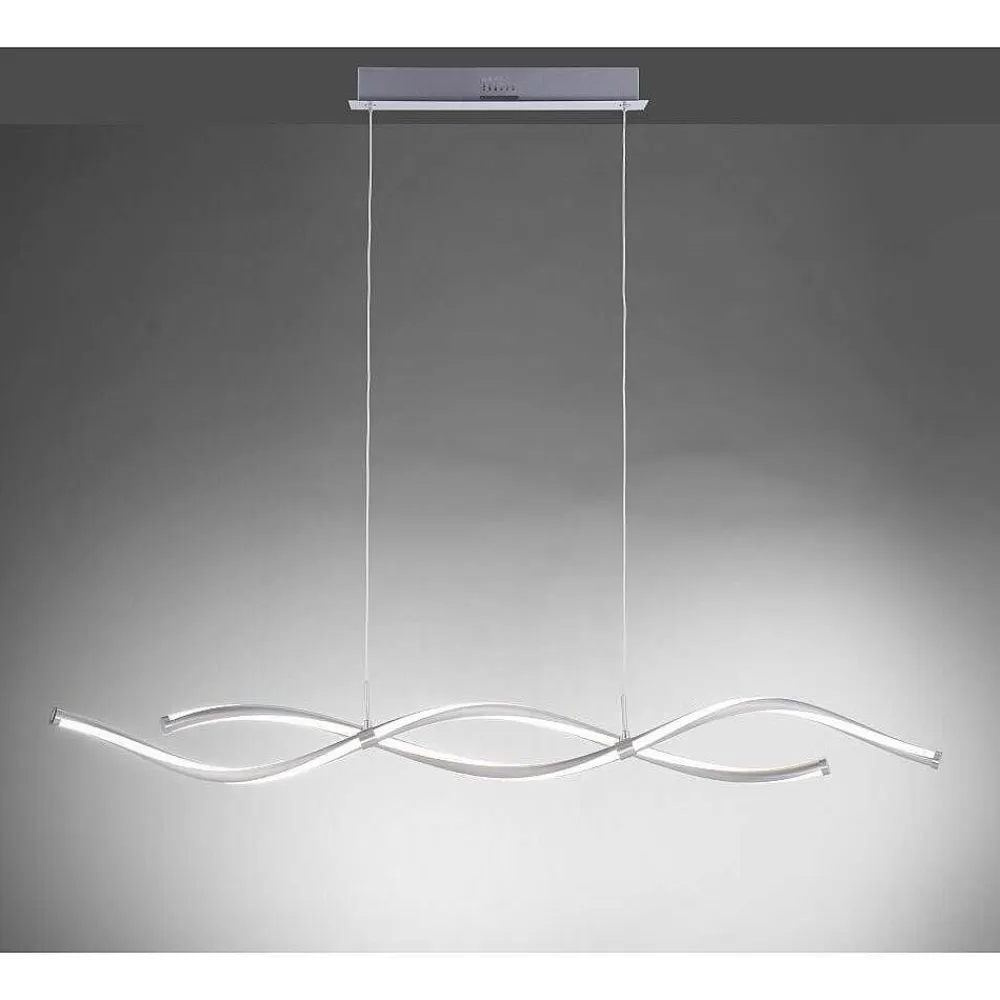 Paul Neuhaus Q-Serie Suspension Paul Neuhaus Q-Malina Led Nickel Mat, 2 Lumieres, Telecommandes