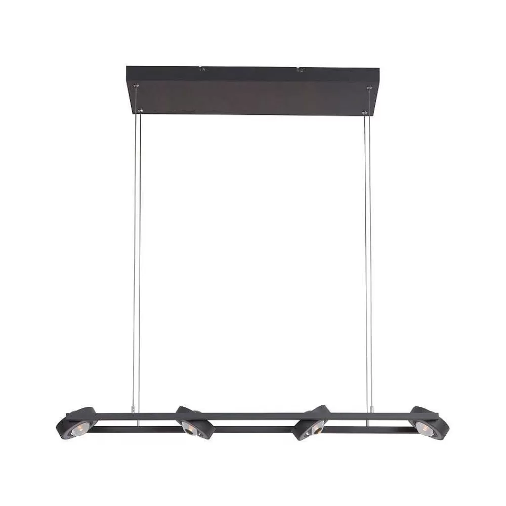 Paul Neuhaus Q-Serie Suspension Paul Neuhaus Q-Mia Led Anthracite, 16 Lumieres, Telecommandes, Changeur De Couleurs