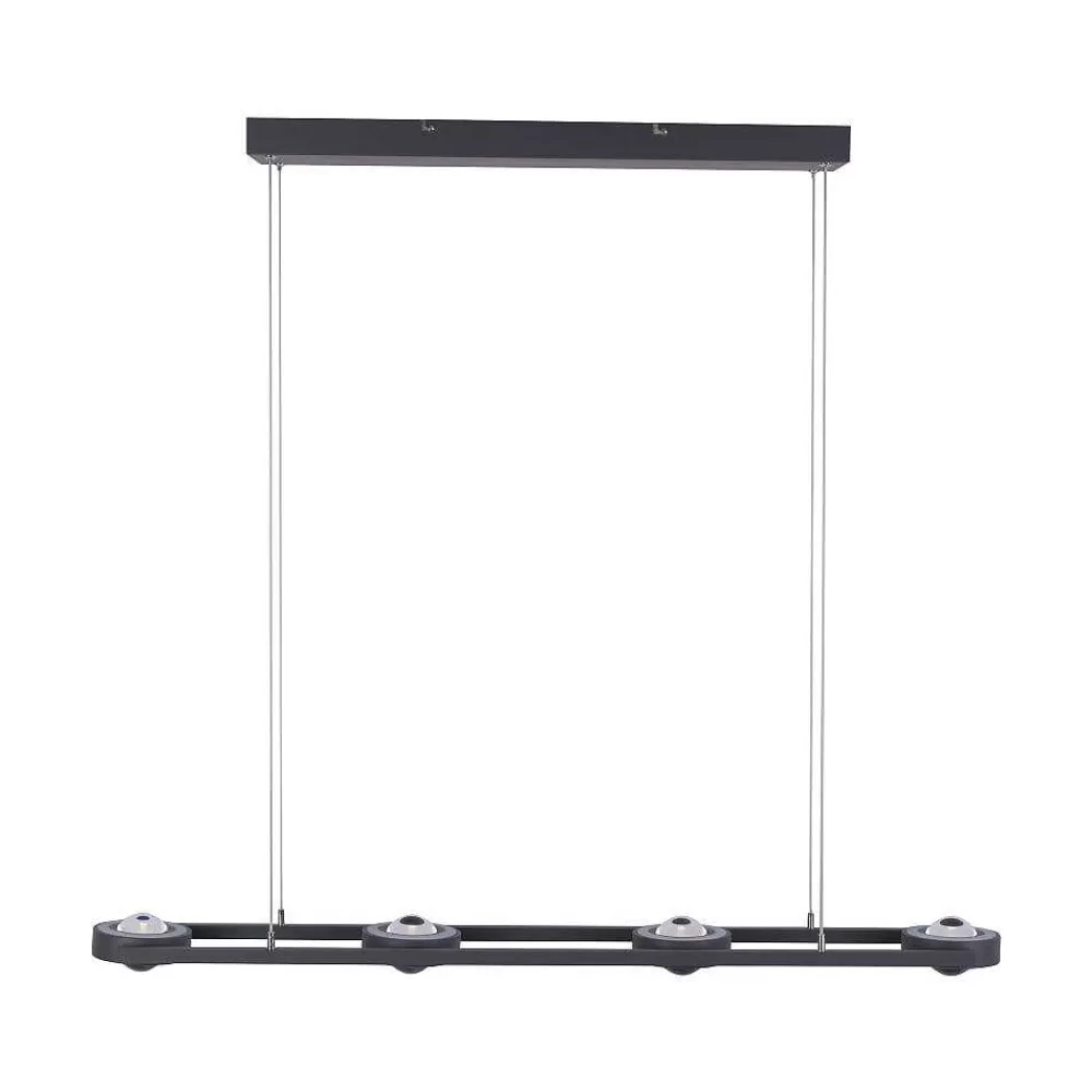 Paul Neuhaus Q-Serie Suspension Paul Neuhaus Q-Mia Led Anthracite, 16 Lumieres, Telecommandes, Changeur De Couleurs