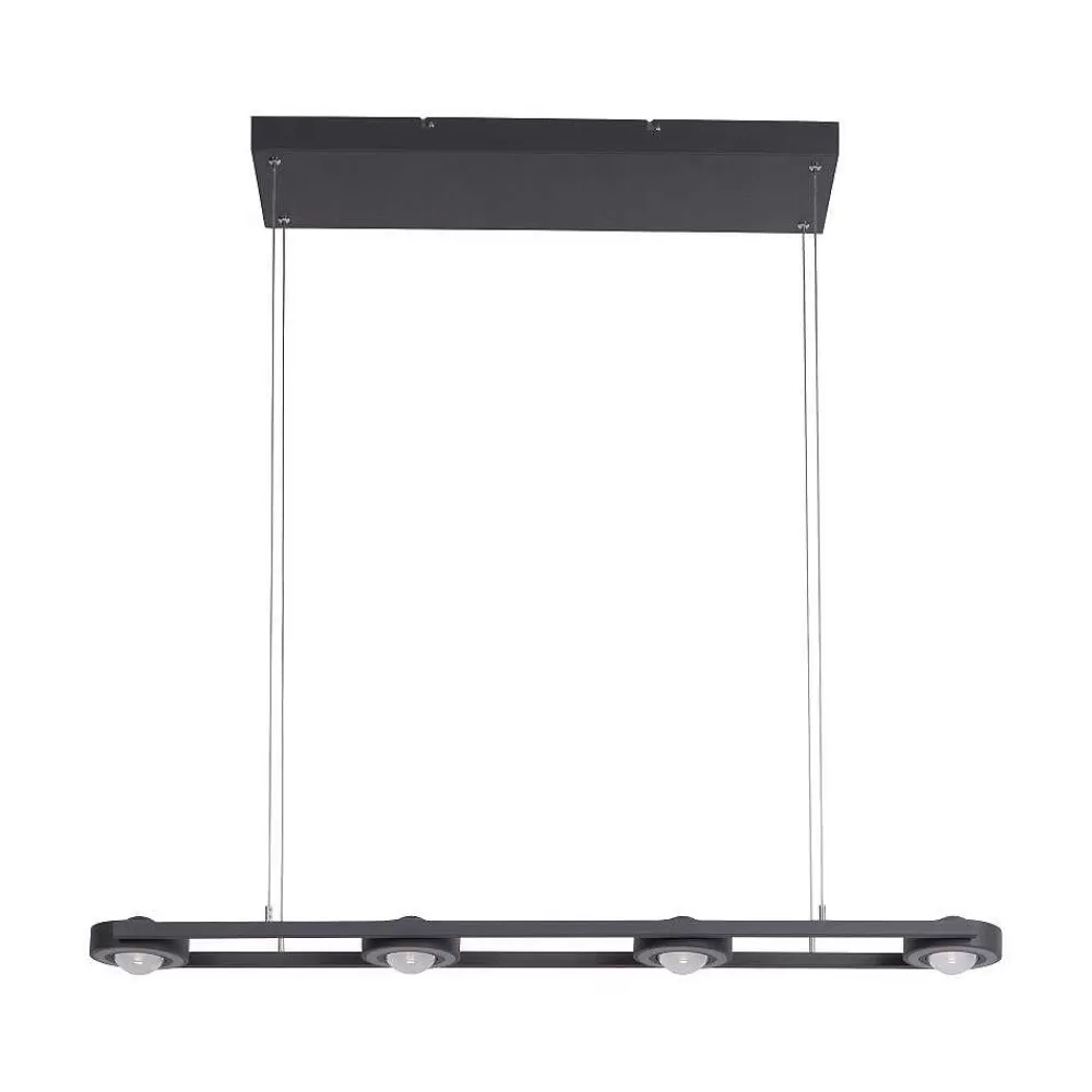 Paul Neuhaus Q-Serie Suspension Paul Neuhaus Q-Mia Led Anthracite, 16 Lumieres, Telecommandes, Changeur De Couleurs