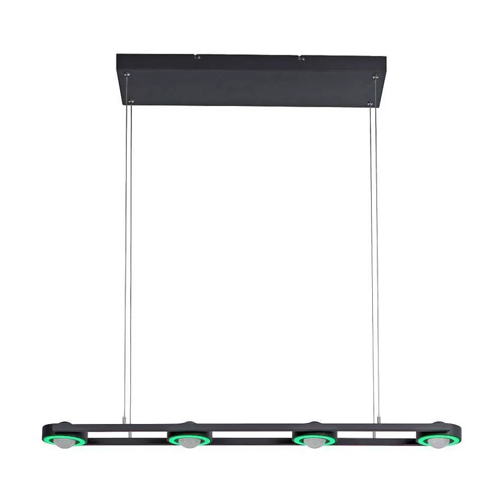 Paul Neuhaus Q-Serie Suspension Paul Neuhaus Q-Mia Led Anthracite, 16 Lumieres, Telecommandes, Changeur De Couleurs