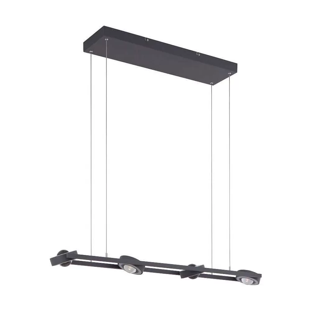Paul Neuhaus Q-Serie Suspension Paul Neuhaus Q-Mia Led Anthracite, 16 Lumieres, Telecommandes, Changeur De Couleurs