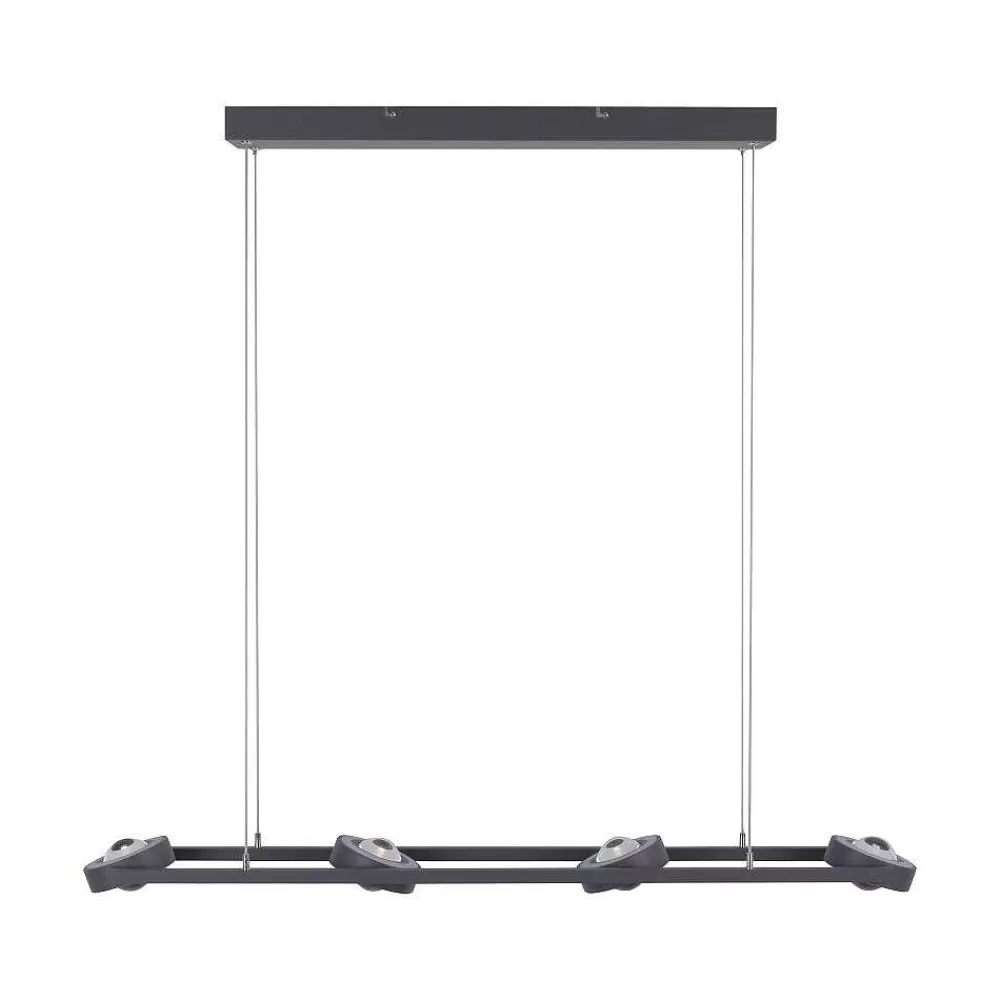 Paul Neuhaus Q-Serie Suspension Paul Neuhaus Q-Mia Led Anthracite, 16 Lumieres, Telecommandes, Changeur De Couleurs