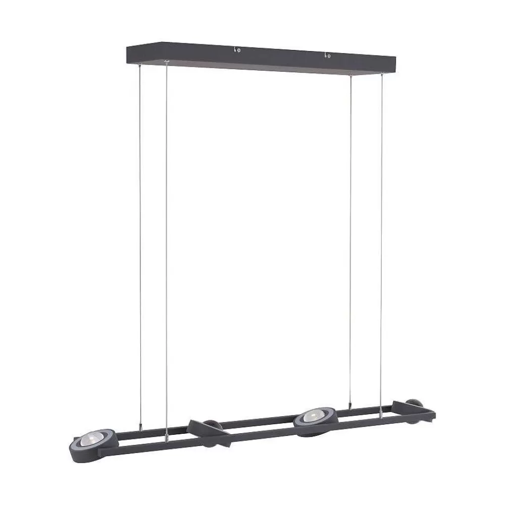 Paul Neuhaus Q-Serie Suspension Paul Neuhaus Q-Mia Led Anthracite, 16 Lumieres, Telecommandes, Changeur De Couleurs