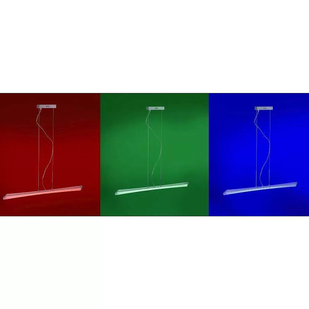 Paul Neuhaus Q-Serie Suspension Paul Neuhaus Q-Riller Led Chrome, 14 Lumieres, Telecommandes, Changeur De Couleurs
