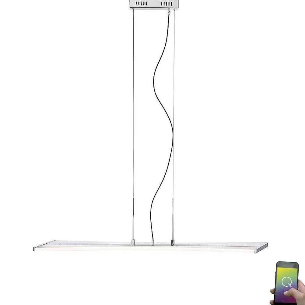 Paul Neuhaus Q-Serie Suspension Paul Neuhaus Q-Riller Led Chrome, 14 Lumieres, Telecommandes, Changeur De Couleurs