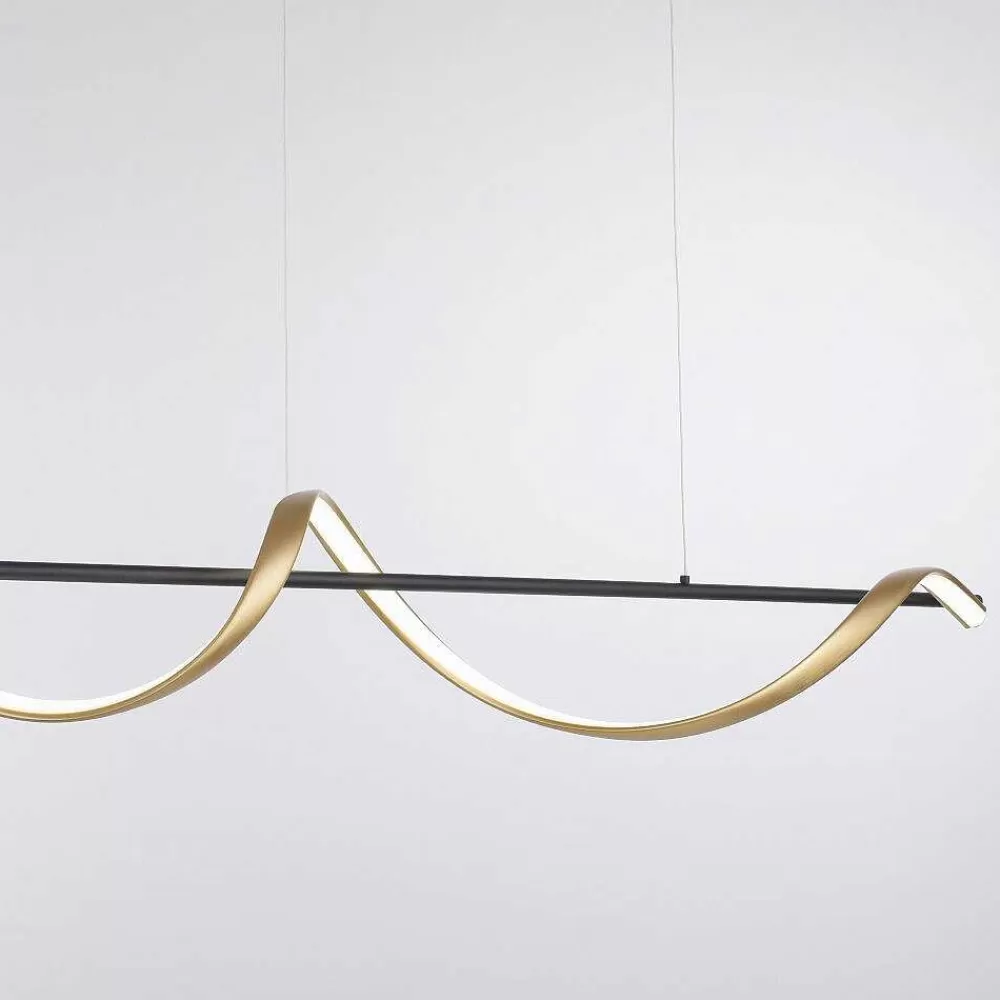 Paul Neuhaus Q-Serie Suspension Paul Neuhaus Q-Swing Led Anthracite, Or, 1 Lumiere, Telecommandes