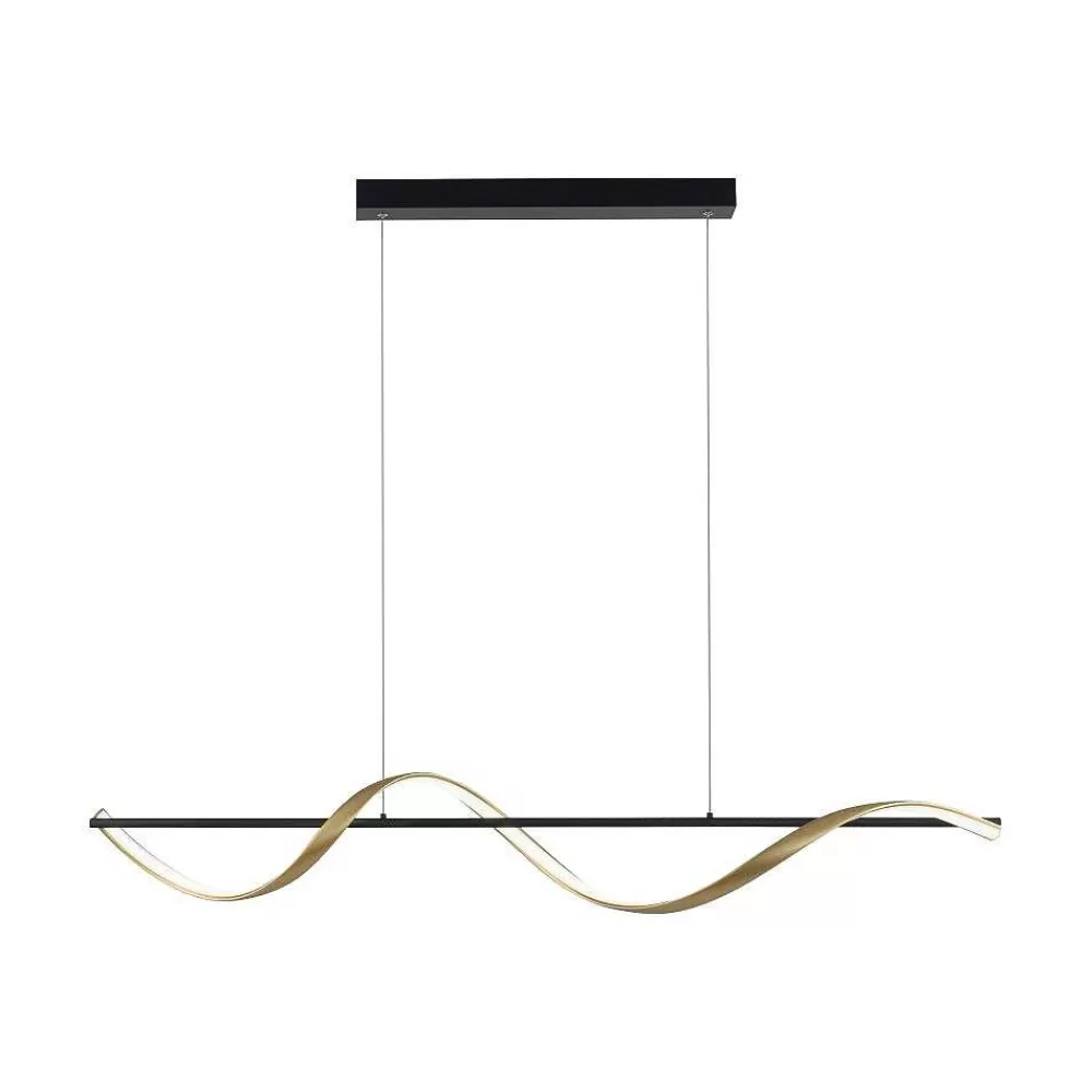 Paul Neuhaus Q-Serie Suspension Paul Neuhaus Q-Swing Led Anthracite, Or, 1 Lumiere, Telecommandes