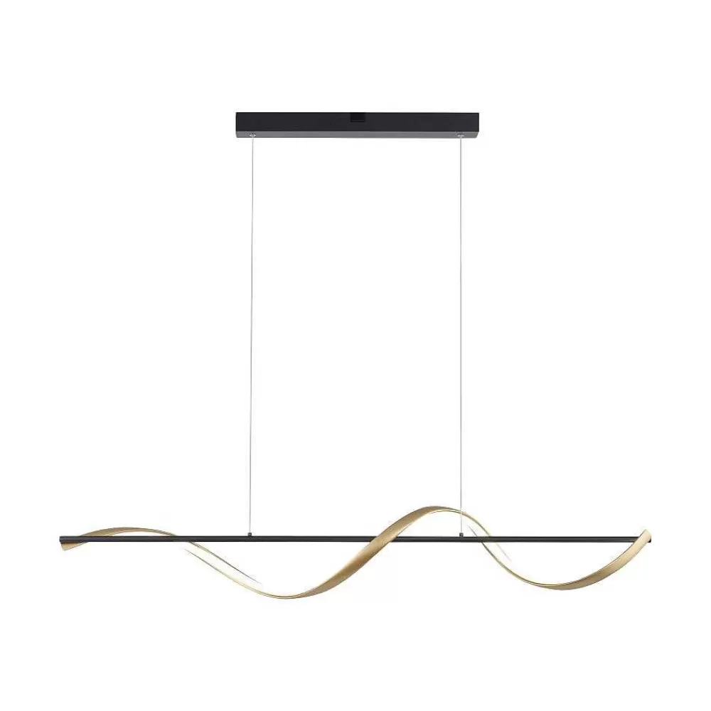 Paul Neuhaus Q-Serie Suspension Paul Neuhaus Q-Swing Led Anthracite, Or, 1 Lumiere, Telecommandes