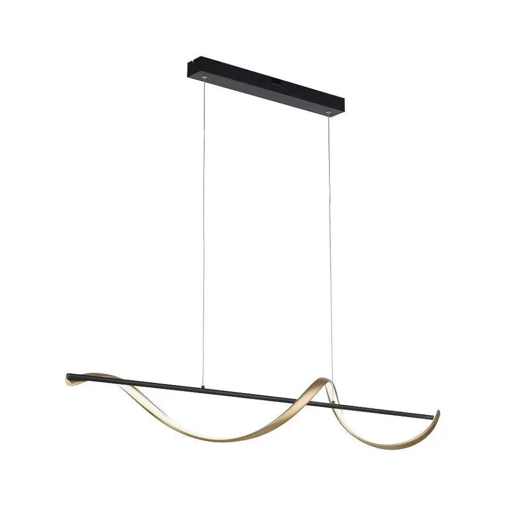 Paul Neuhaus Q-Serie Suspension Paul Neuhaus Q-Swing Led Anthracite, Or, 1 Lumiere, Telecommandes