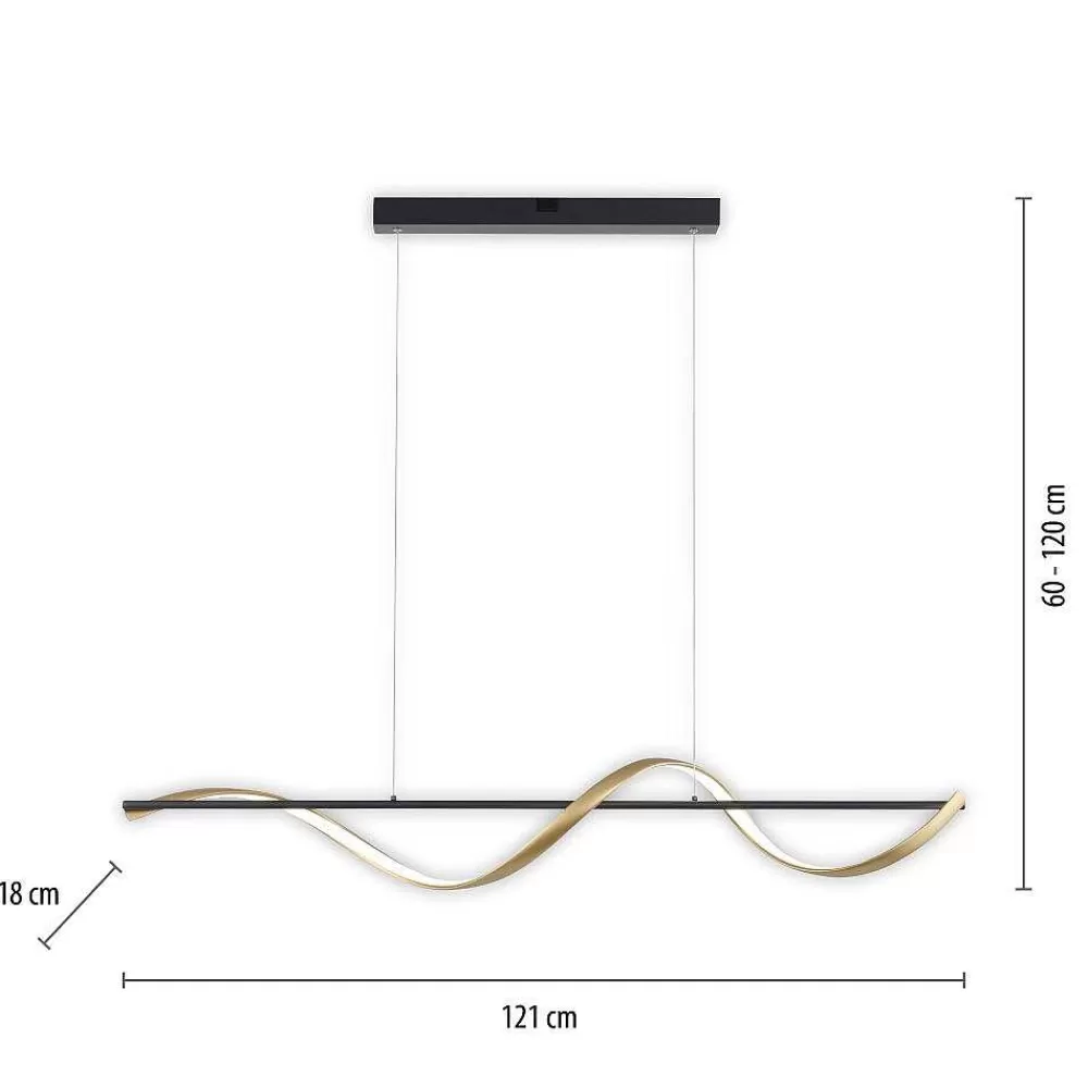 Paul Neuhaus Q-Serie Suspension Paul Neuhaus Q-Swing Led Anthracite, Or, 1 Lumiere, Telecommandes