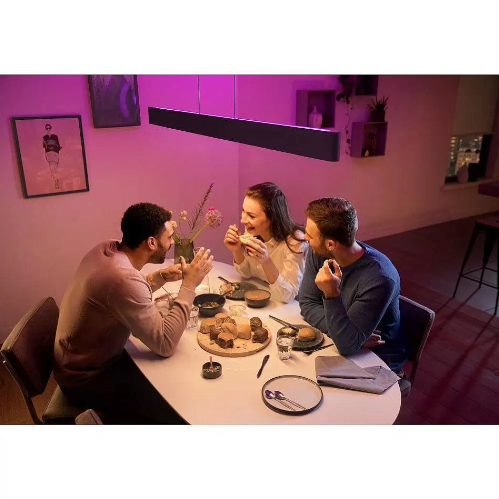 Luminaires Philips Suspension Philips Hue White & Color Ambiance Ensis Led Noir, 2 Lumieres, Changeur De Couleurs