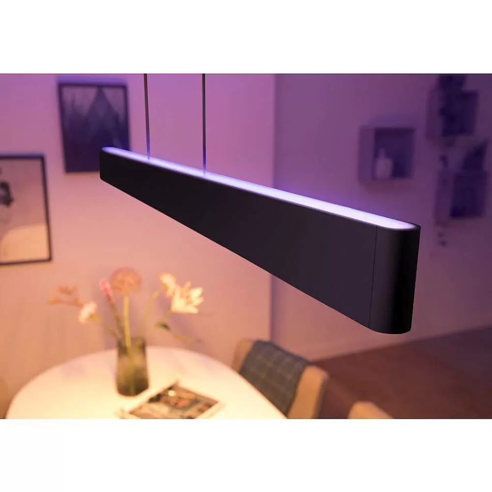 Luminaires Philips Suspension Philips Hue White & Color Ambiance Ensis Led Noir, 2 Lumieres, Changeur De Couleurs