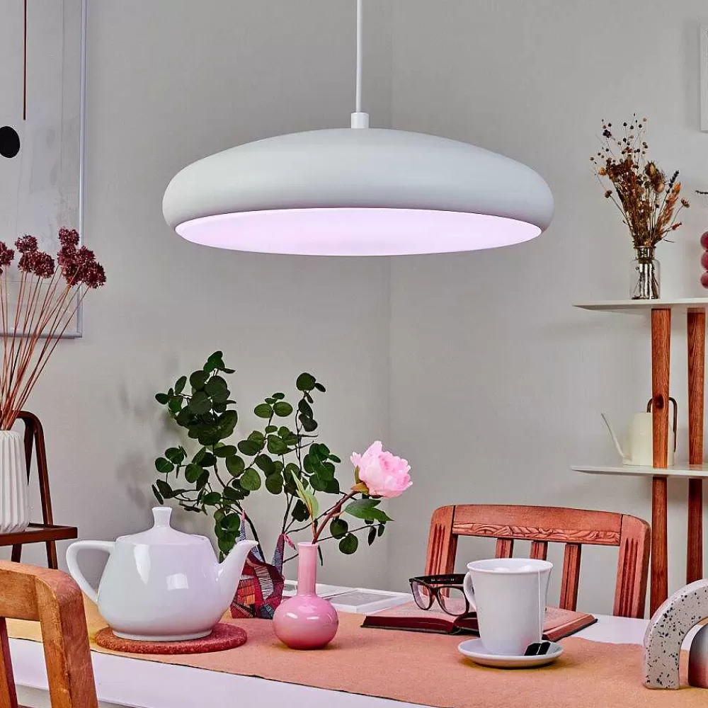 hofstein Suspension Rhone Led Blanc, 1 Lumiere, Changeur De Couleurs