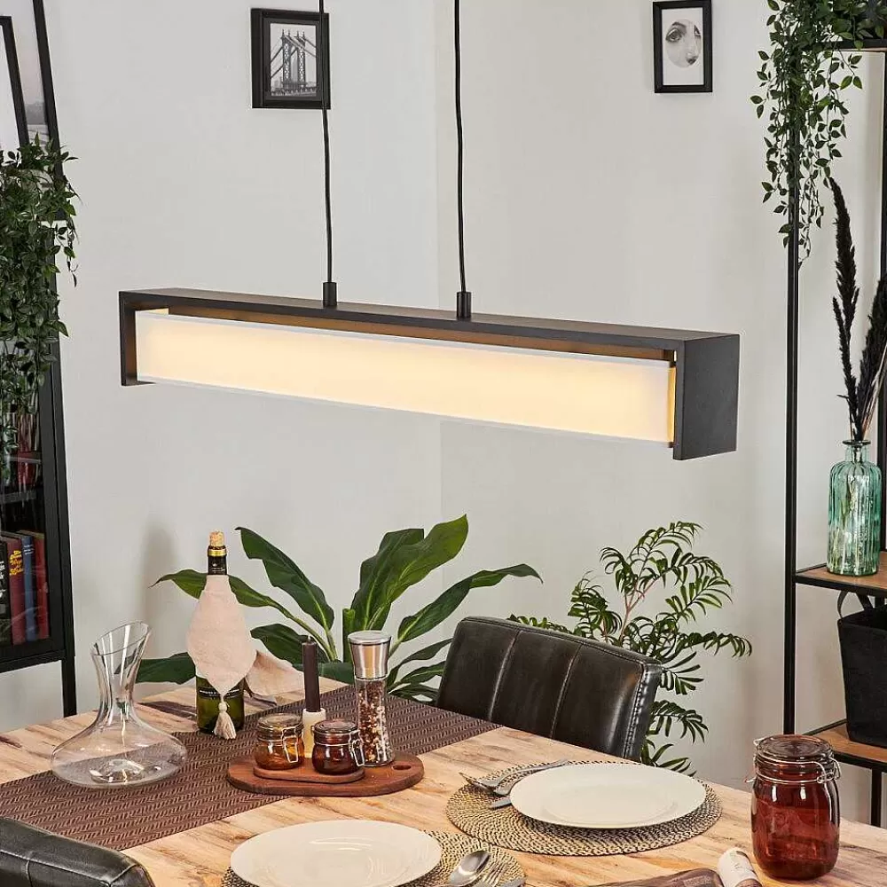 hofstein Suspension Siders Led Noir, 1 Lumiere, Changeur De Couleurs