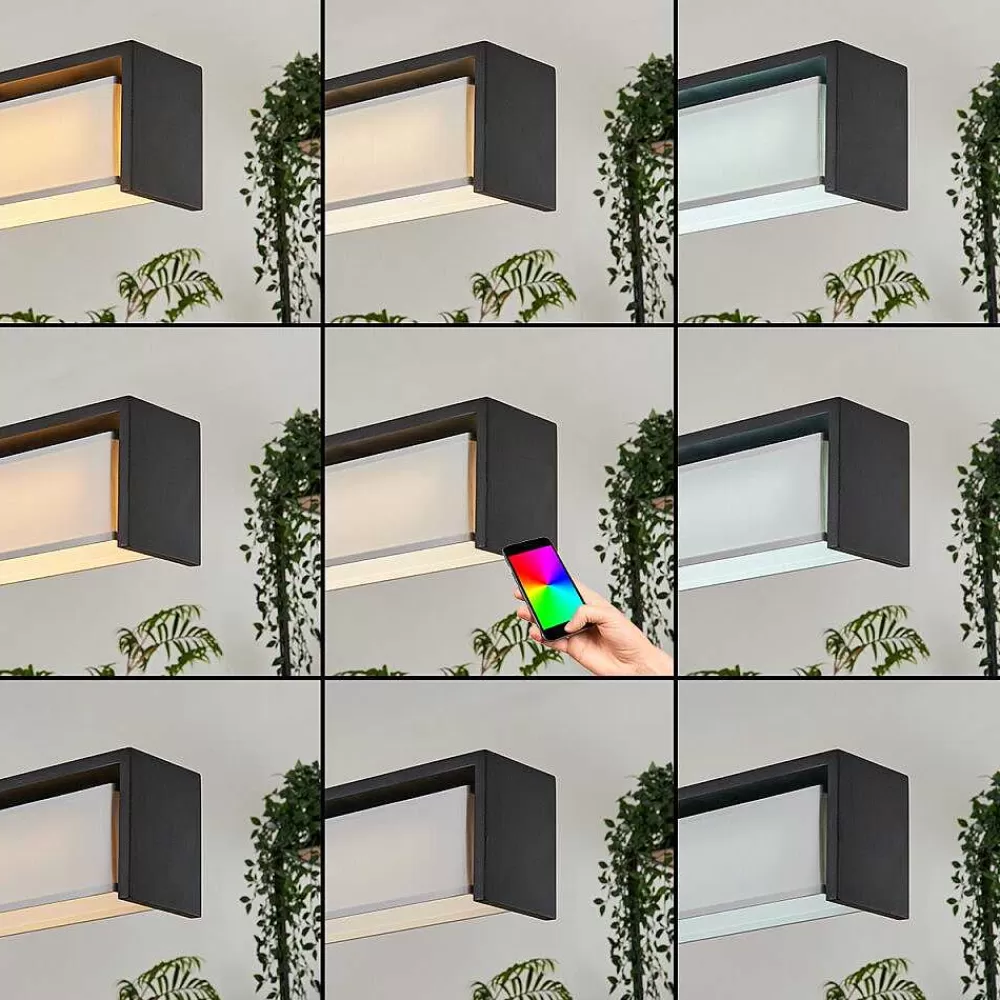 hofstein Suspension Siders Led Noir, 1 Lumiere, Changeur De Couleurs