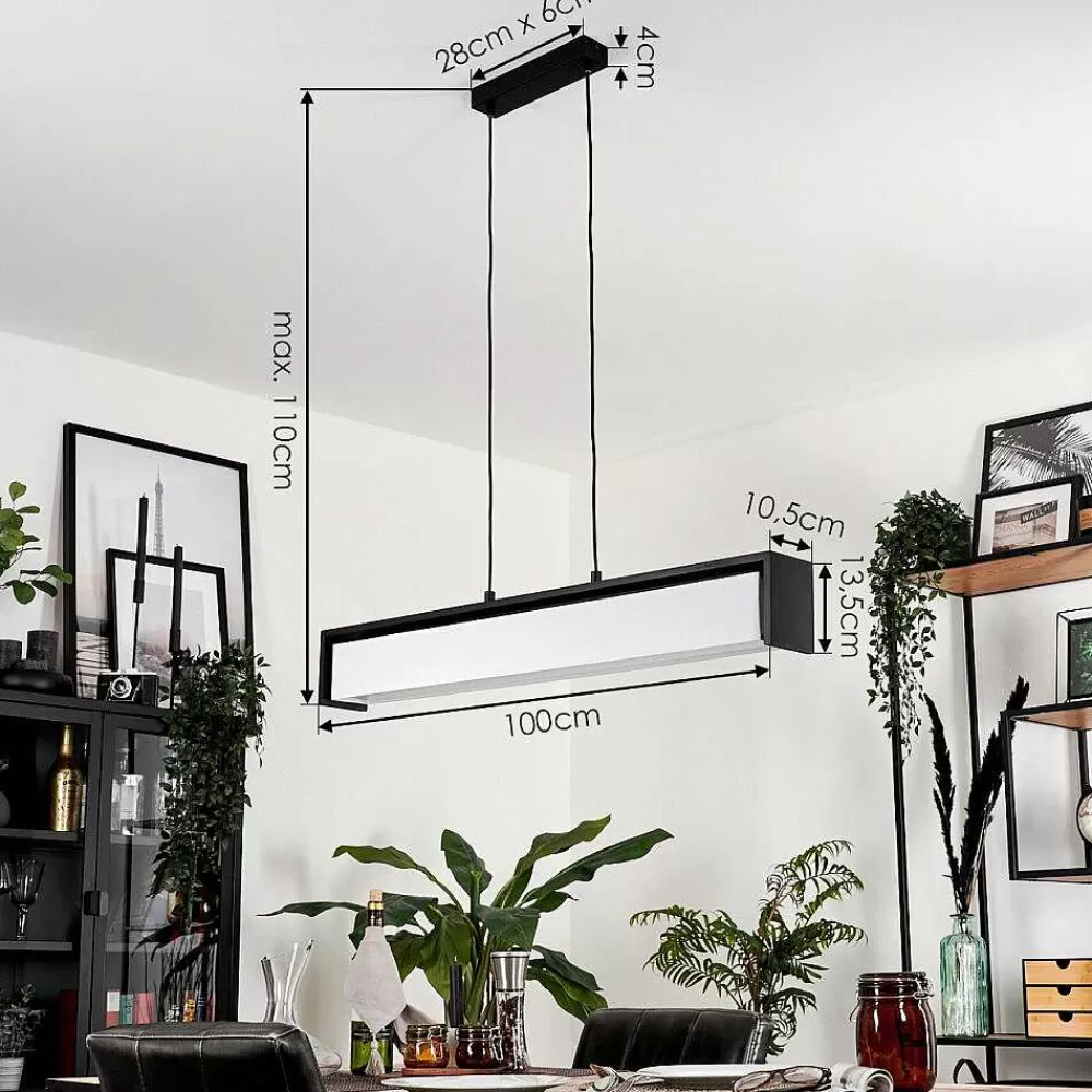 hofstein Suspension Siders Led Noir, 1 Lumiere, Changeur De Couleurs