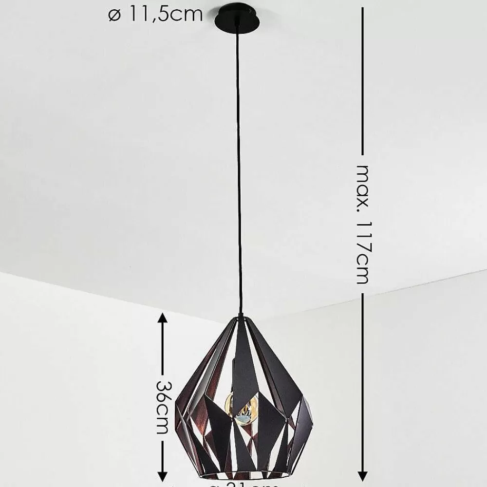 hofstein Suspension Situk Cuivre, Noir, 1 Lumiere