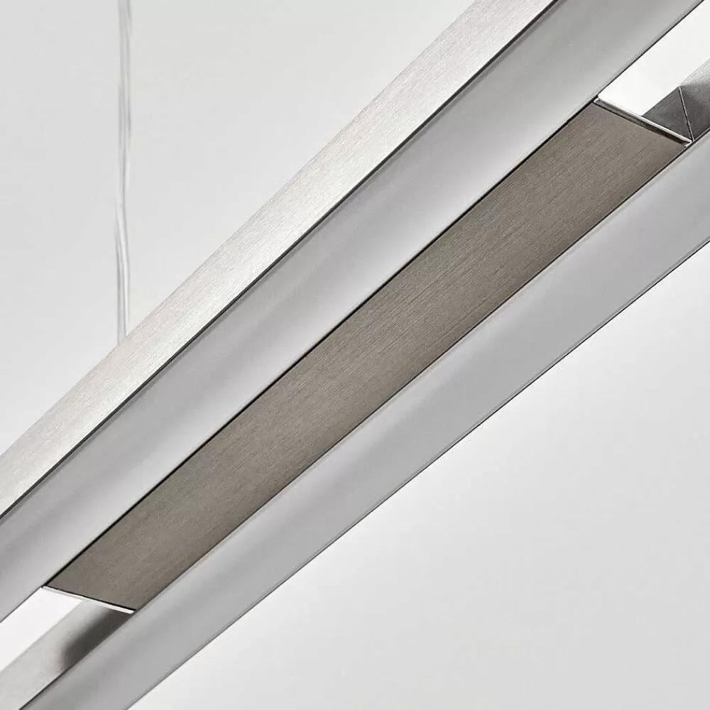 hofstein Suspension Tamizat Led Nickel Mat, 2 Lumieres, Changeur De Couleurs